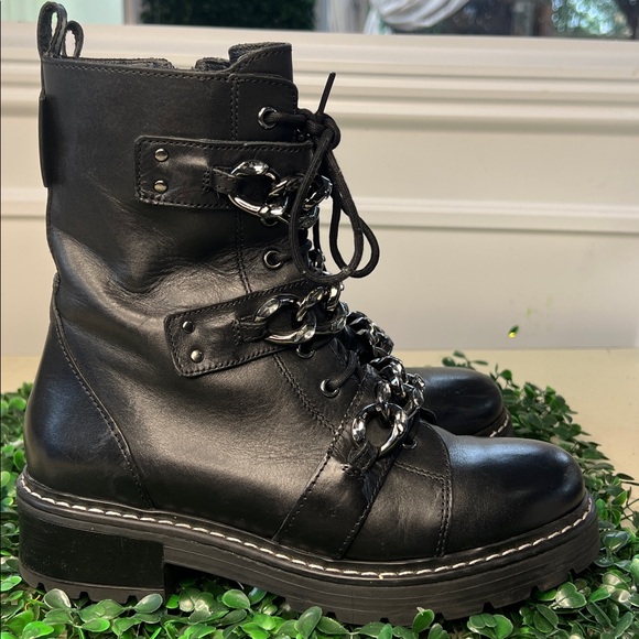 Kurt Geiger Black Chain-Embellished Women's Boots - Picture 6 of 9